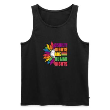 Disability Rights Are Human Rights - - Men's Premium Organic Tank Top - black - Front - AI Model Male 178 light (178cm)