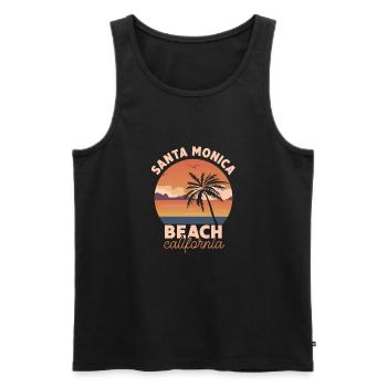 Santa Monica Beach California Sunset - Men's Premium Organic Tank Top - black - Front - AI Model Male 178 light (178cm)