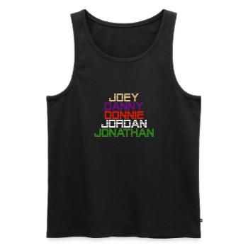 Joey Danny Donnie Jordan Jonathan - Retro Names - Men's Premium Organic Tank Top - black - Front - AI Model Male 178 light (178cm)