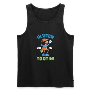 Gluten Got Me Tootin Humorous Saying for - Men's Premium Organic Tank Top - black - Front - Michal (187cm)