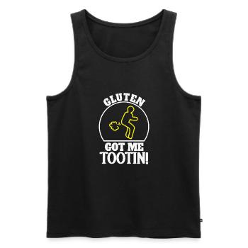 Gluten Got Me Tootin Humorous Saying for - Men's Premium Organic Tank Top - black - Front - Michal (187cm)