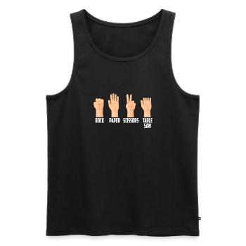 Rock Paper Scissors Table Saw Lustiges Handspiel - Männer Premium Bio Tank Top - Schwarz - Vorne - Michal (187cm)