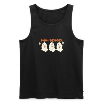 Pan-Tasmas Geister mit Kaffee und Blume - Männer Premium Bio Tank Top - Schwarz - Vorne - AI Model Male 178 light (178cm)