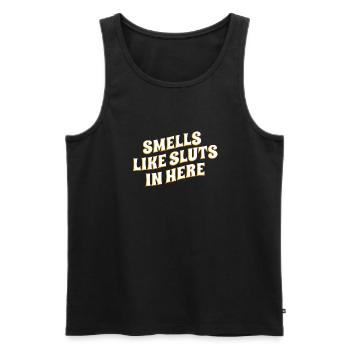 Smells Like In Here Humorous Sayings For - Men's Premium Organic Tank Top - black - Front - Michal (187cm)