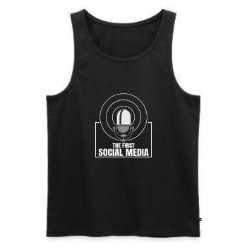 Das Erste Soziale Medium Funkgerät Mikrofon Retro - Männer Premium Bio Tank Top - Schwarz - Vorne - Michal (187cm)