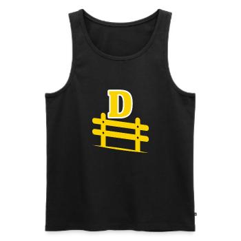 Double Bar Mat Fence Yellow Motif - Men's Premium Organic Tank Top - black - Front - AI Model Male 178 light (178cm)
