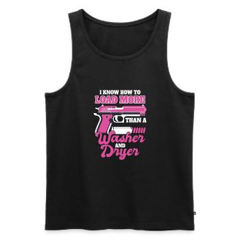 I know how to do more than one washing machine and - Men's Premium Organic Tank Top - black - Front - AI Model Male 178 light (178cm)