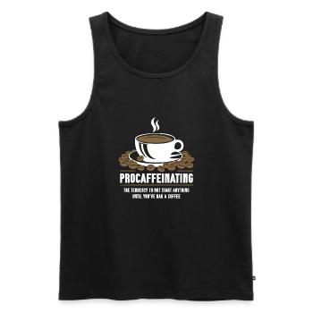 Les amateurs de café procaféinant ne commencent rien - Débardeur bio Premium Homme - noir - Devant - Michal (187cm)