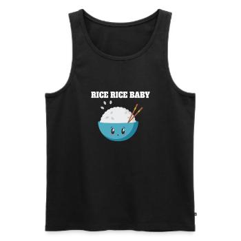 Rice Rice Baby Cute Bowl Illustration - Men's Premium Organic Tank Top - black - Front - AI Model Male 178 light (178cm)