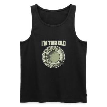 I'm So Old Phone Retro Nostalgia Humor For - Men's Premium Organic Tank Top - black - Front - AI Model Male 178 light (178cm)