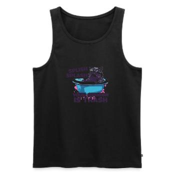 Splish Splash Raccoon Fun - Opinion Is Garbage - Men's Premium Organic Tank Top - black - Front - AI Model Male 178 light (178cm)