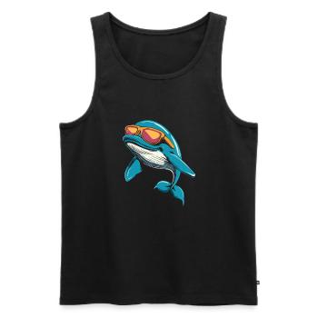Cool whale with sunglasses in summer look for - Men's Premium Organic Tank Top - black - Front - AI Model Male 178 light (178cm)