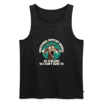 Emotional Support Animal Geiß Schreien - Männer Premium Bio Tank Top - Schwarz - Vorne - AI Model Male 178 light (178cm)