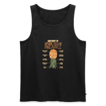 Anatomie d'un ananas à l'envers pour - Débardeur bio Premium Homme - noir - Devant - AI Model Male 178 light (178cm)