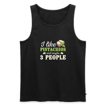 Ich Mag Pistazien Und Vielleicht 3 Personen - Männer Premium Bio Tank Top - Schwarz - Vorne - Michal (187cm)