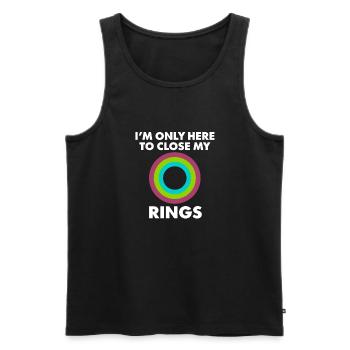 Ich Bin Nur Hier Um Meine Ringe Zu Schließen - Männer Premium Bio Tank Top - Schwarz - Vorne - AI Model Male 178 light (178cm)