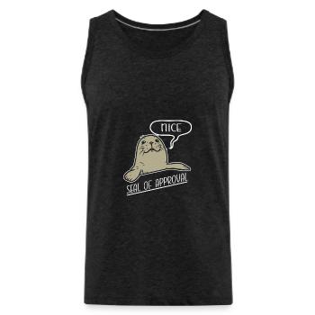Niedlicher Seehund Mit Nice Seal Of Approval - Männer Premium Bio Tank Top - Anthrazit - Vorne - Alexander (188cm)