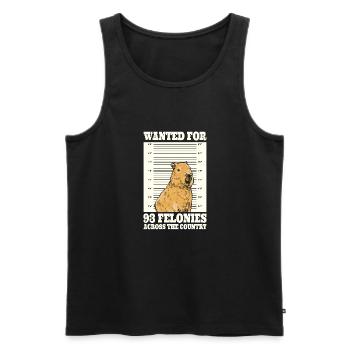 Wanted For 93 Felonies Across The Country - Männer Premium Bio Tank Top - Schwarz - Vorne - AI Model Male 178 light (178cm)