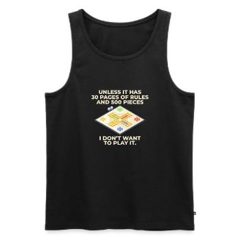 Board games for demanding strategists at 30 - Men's Premium Organic Tank Top - black - Front - AI Model Male 178 light (178cm)