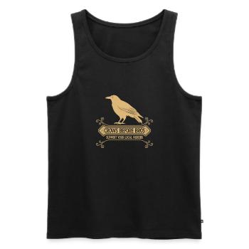 Crows Before Bros Support Your Local Murder - Männer Premium Bio Tank Top - Schwarz - Vorne - AI Model Male 178 light (178cm)