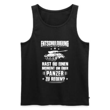 Panzer Tank Tanks Panzerfahrer Reden Geschenk - Männer Premium Bio Tank Top - Schwarz - Vorne - AI Model Male 178 light (178cm)