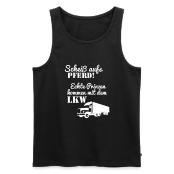 Scheiß aufs Pferd Echte Prinzen kommen mit dem LKW - Männer Premium Bio Tank Top - Schwarz - Vorne - Michal (187cm)