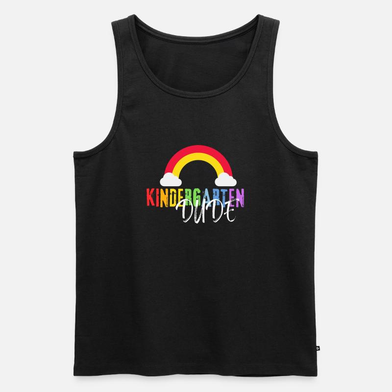 Kindergarten Dude - Männer Premium Bio Tank Top - Schwarz