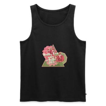 Esse gesund dann lebst Du gut - Männer Premium Bio Tank Top - Schwarz - Vorne - Michal (187cm)