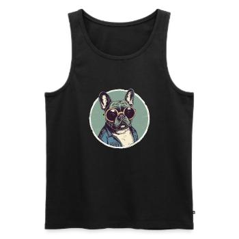 French Bulldog Sunglasses - Men's Premium Organic Tank Top - black - Front - Michal (187cm)
