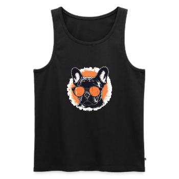 Race de bouledogue français, bouledogue français - Débardeur bio Premium Homme - noir - Devant - Michal (187cm)