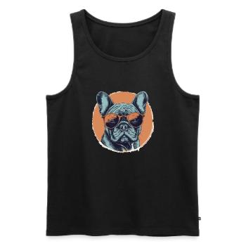 Französische Bulldogge Sonnenbrille - Männer Premium Bio Tank Top - Schwarz - Vorne - AI Model Male 178 light (178cm)
