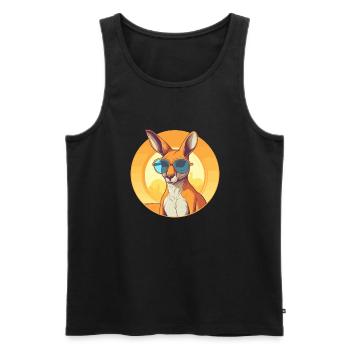 Känguru, Beuteltier, Känguruh, Wallaby - Männer Premium Bio Tank Top - Schwarz - Vorne - AI Model Male 178 light (178cm)