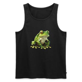 Grüner Frosch - Natürliches Design - Männer Premium Bio Tank Top - Schwarz - Vorne - AI Model Male 178 light (178cm)