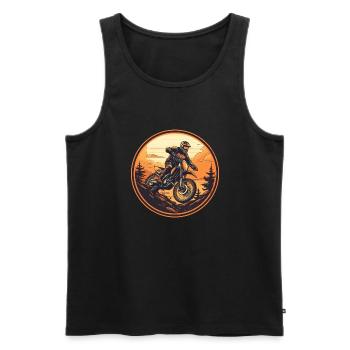 Motocross, Course de motos tout-terrain, Dirt Biking - Débardeur bio Premium Homme - noir - Devant - AI Model Male 178 light (178cm)