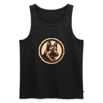 German Shepherd, Dog Companion, German Shepherd - Men's Premium Organic Tank Top - black - Front - Michal (187cm)
