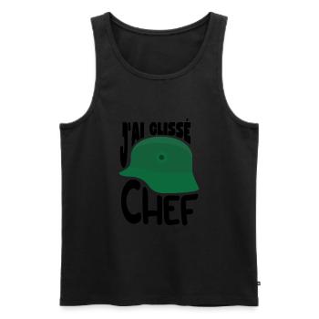 j'ai glissé chef la 7ème compagnie film culte - Débardeur bio Premium Homme - noir - Devant - Michal (187cm)