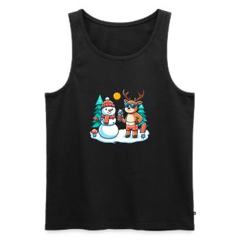 weihnachten wichtel zombie - Männer Premium Bio Tank Top - Schwarz - Vorne - Michal (187cm)