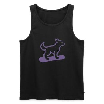Dog Snowboard Snowboarder Minimalist Design - Men's Premium Organic Tank Top - black - Front - Michal (187cm)