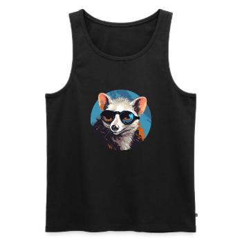 Opossum Possum Vintage Possumm Oppossum - Männer Premium Bio Tank Top - Schwarz - Vorne - Michal (187cm)