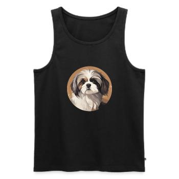 Shih Tzu Löwenhunde Chrysanthemenhund Shih Tzu - Männer Premium Bio Tank Top - Schwarz - Vorne - AI Model Male 178 light (178cm)