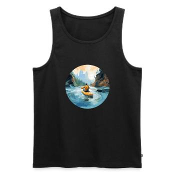 Kajakfahren, Kajakfahren, Paddeln, Paddeln - Männer Premium Bio Tank Top - Schwarz - Vorne - Michal (187cm)