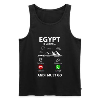 Egypt - Men's Premium Organic Tank Top - black - Front - Michal (187cm)