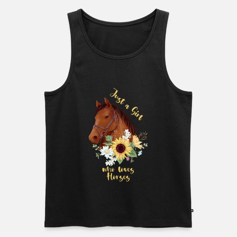 Pferd - Männer Premium Bio Tank Top - Schwarz
