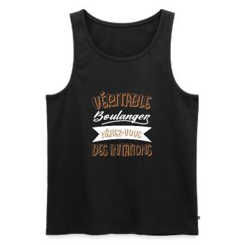 Véritable boulanger métier boulangerie fan de pain - Débardeur bio Premium Homme - noir - Devant - Michal (187cm)