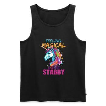 Feeling Magical and a Bit Stabby - Men's Premium Organic Tank Top - black - Front - Michal (187cm)