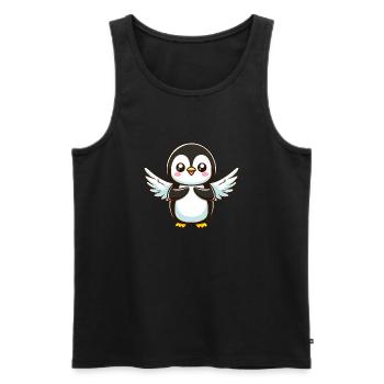 Penguin Angel Wings - Men's Premium Organic Tank Top - black - Front - AI Model Male 178 light (178cm)