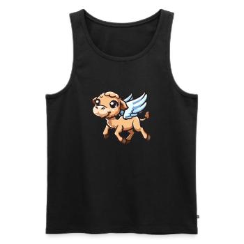 Camel Angel, Wings Illustration, Celestial Beast - Men's Premium Organic Tank Top - black - Front - Michal (187cm)