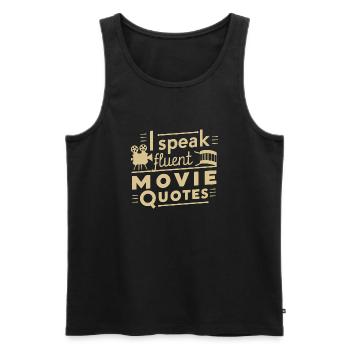 Kinoliebhaber Spruch Minimalistische Silhouette - Männer Premium Bio Tank Top - Schwarz - Vorne - Michal (187cm)