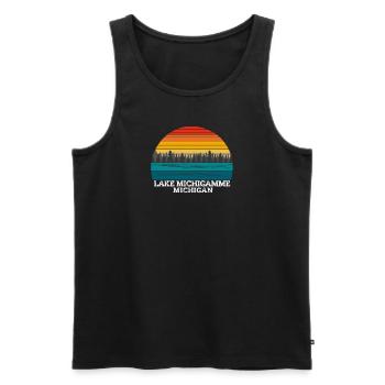 Lake Michigamme Michigan - Männer Premium Bio Tank Top - Schwarz - Vorne - AI Model Male 178 light (178cm)