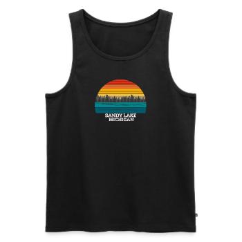 Sandy Lake Michigan - Débardeur bio Premium Homme - noir - Devant - Michal (187cm)